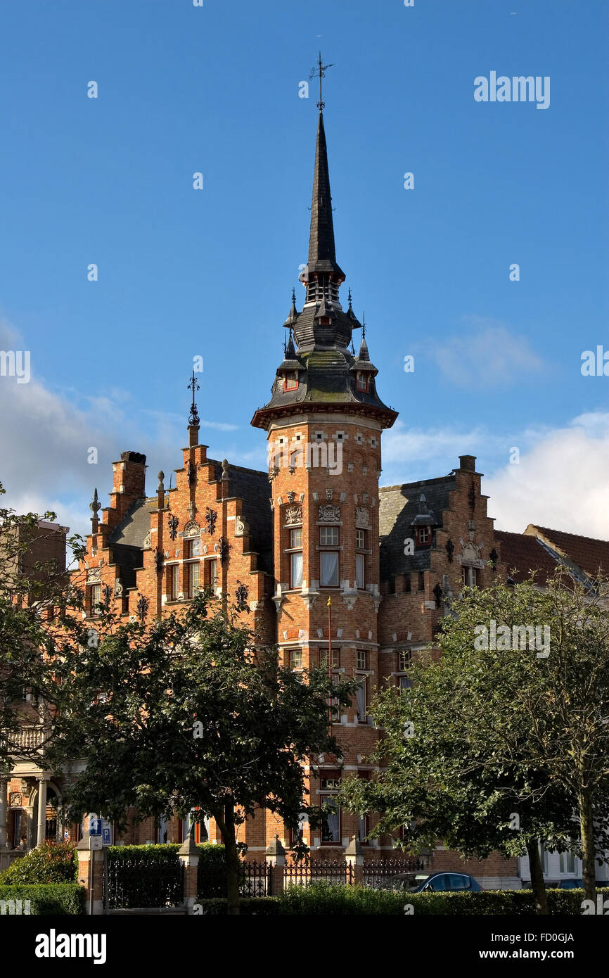 Vecchia casa fiamminga in Brugge, Belgio Foto Stock