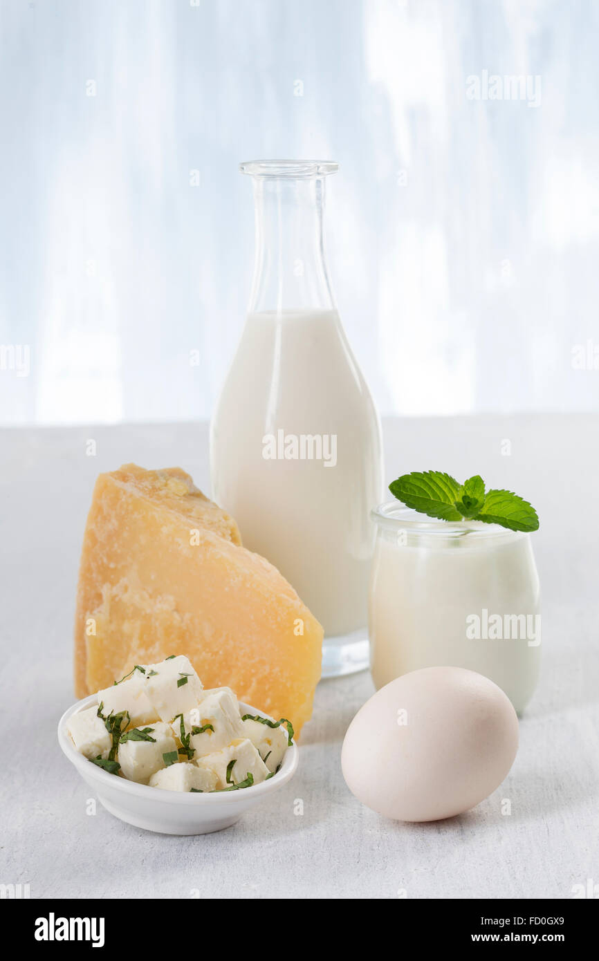 prodotti lattiero-caseari Foto Stock