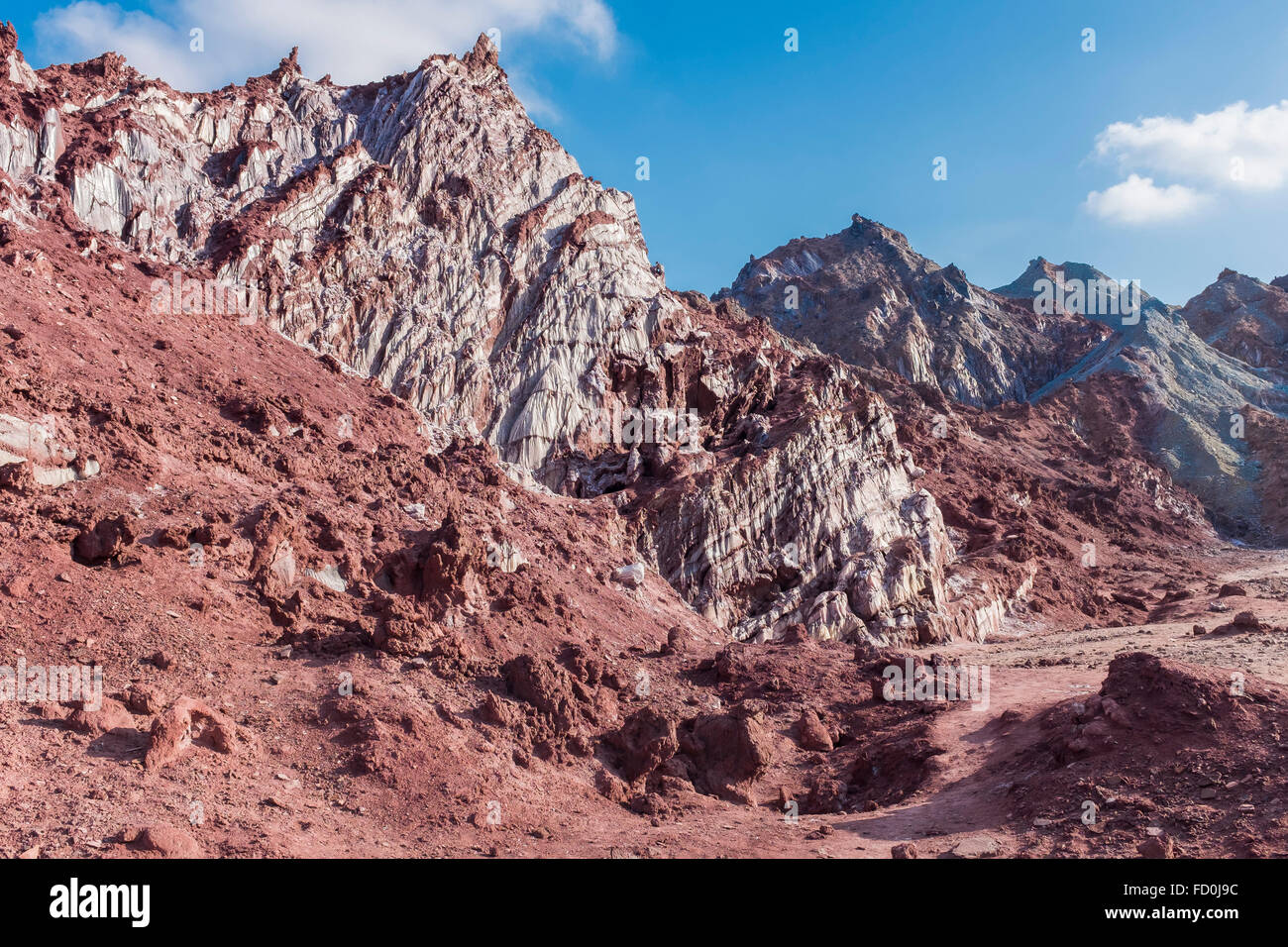 Silent Valley, Hormoz, Hormozgan, Sud, geologia, Vulcano, sale, a cupola, Golfo Persico, in Iran, in Asia. Foto Stock