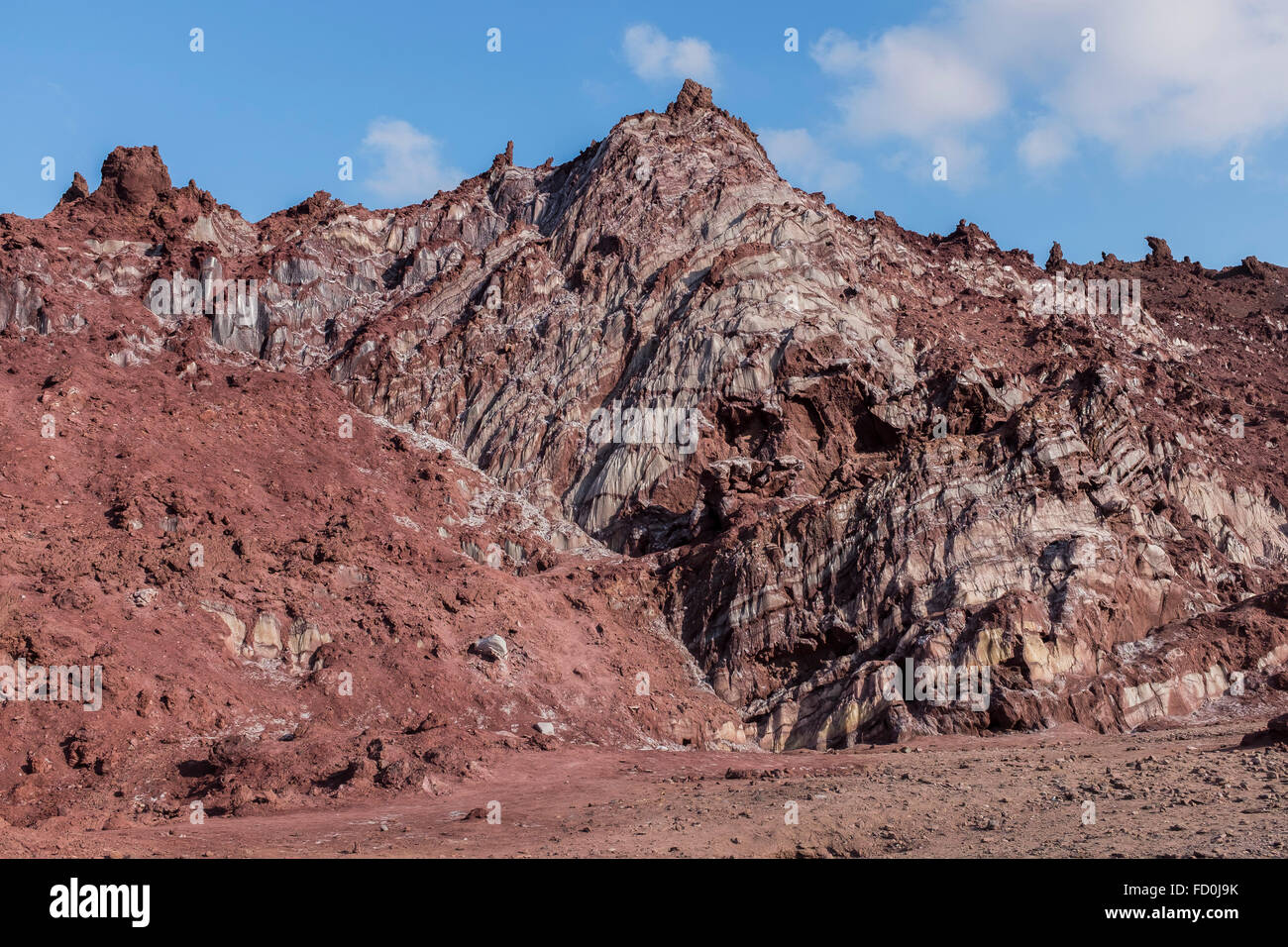 Silent Valley, Hormoz, Hormozgan, Sud, geologia, Vulcano, sale, a cupola, Golfo Persico, in Iran, in Asia. Foto Stock