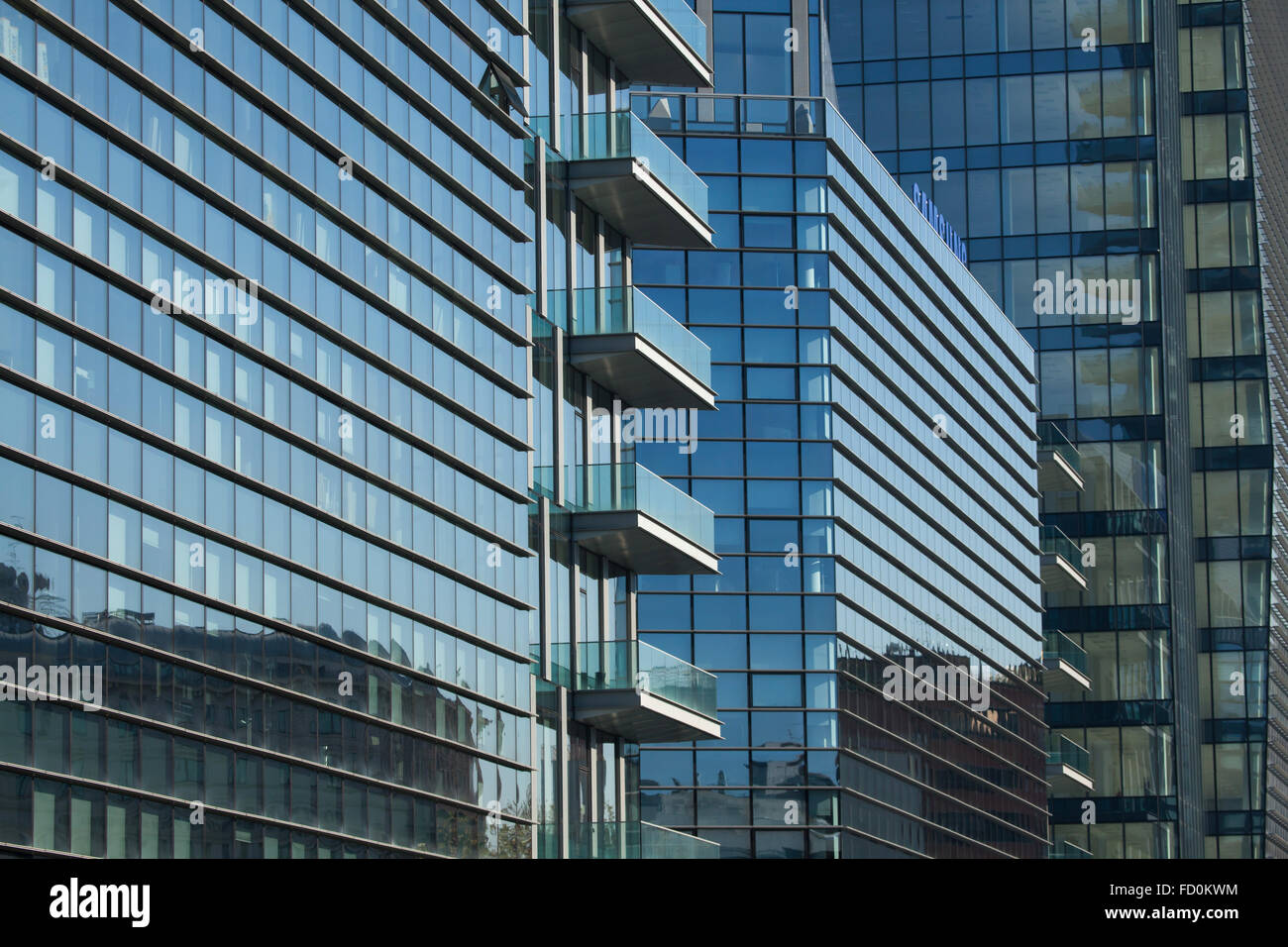 Diamantini edifici progettati da Kohn Pedersen Fox in la Porta Nuova di milano, lombardia, italia. Foto Stock