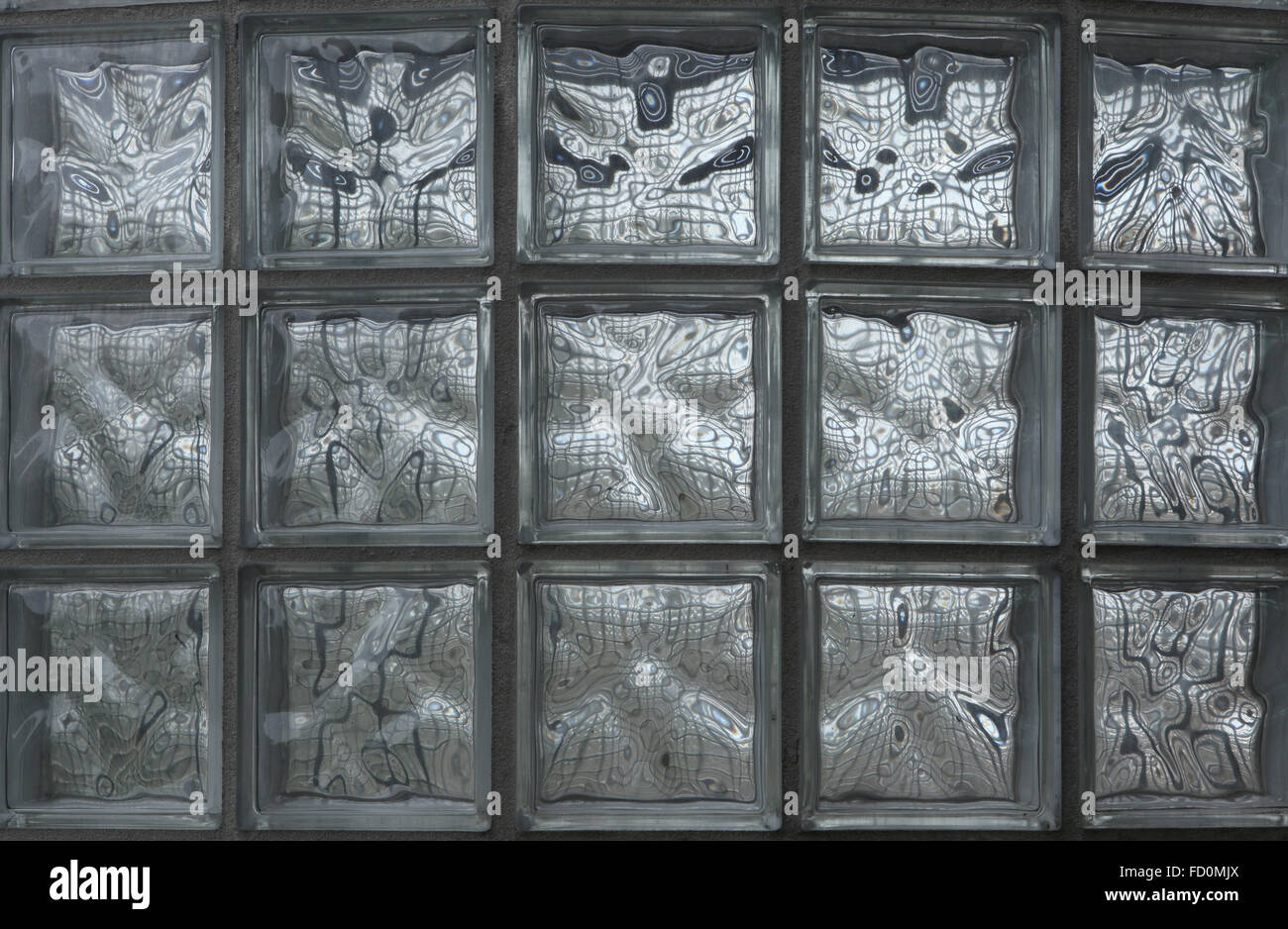 Blocchi di vetro parete. Texture di sfondo. Foto Stock