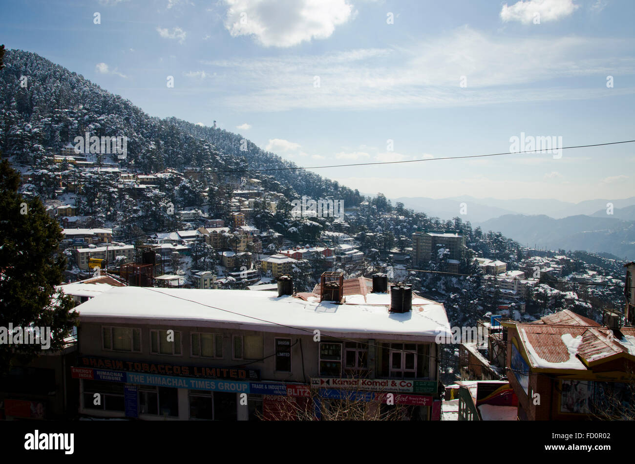 Shimla in inverno, Himachal Pradesh, India Foto Stock