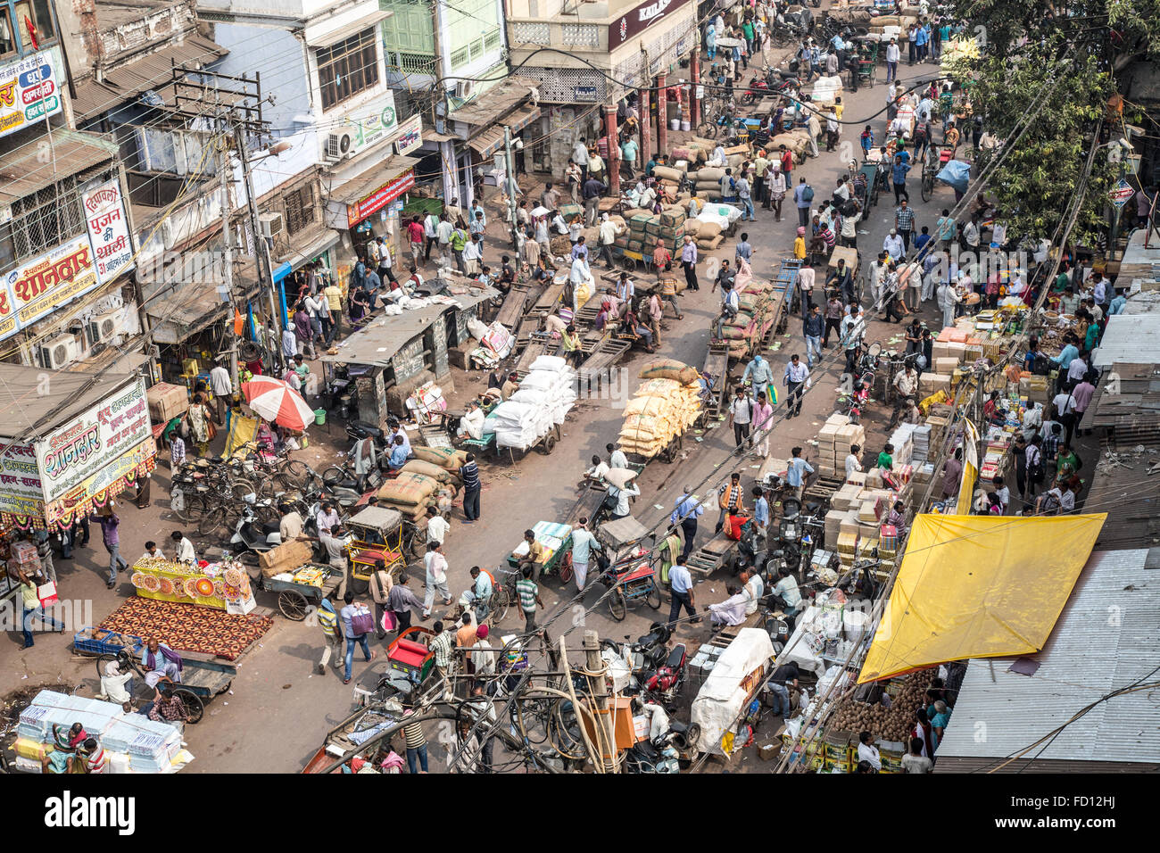 Il mercato delle spezie nella Vecchia Delhi, New Delhi, India Foto Stock
