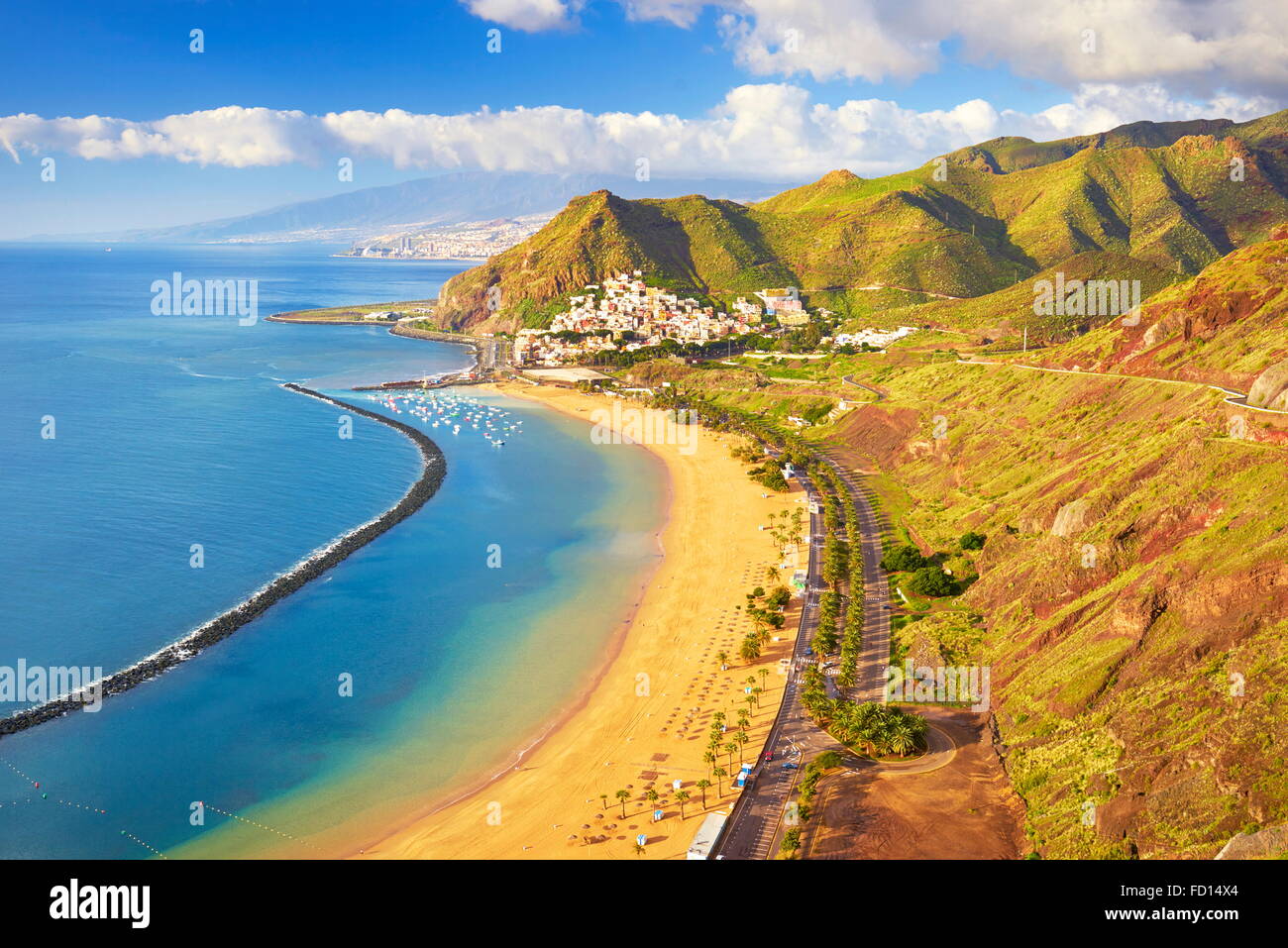 Tenerife, Isole Canarie - Teresitas Beach e San Andres, Spagna Foto Stock