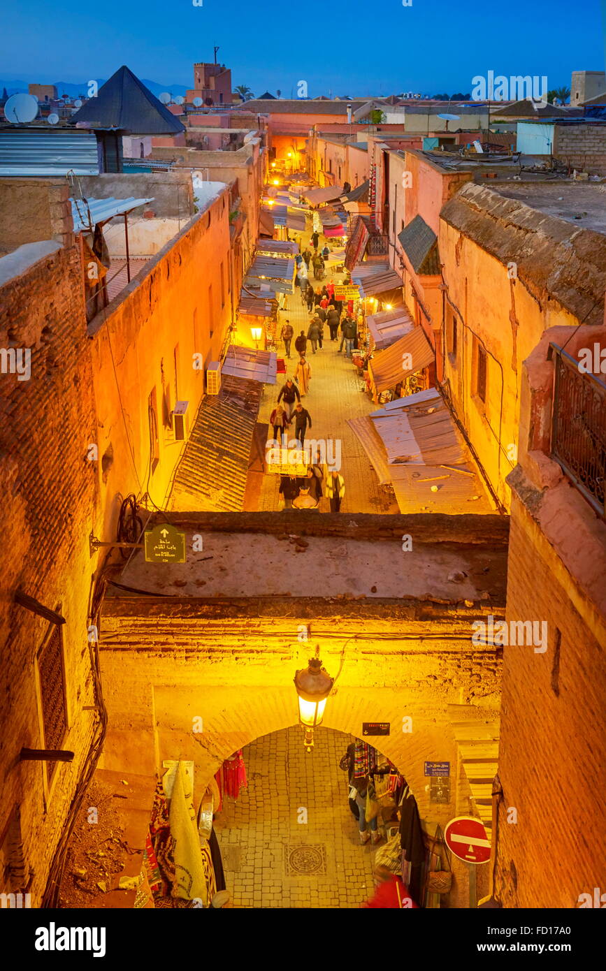 Medina di Marrakech distretto, Marocco, Africa Foto Stock