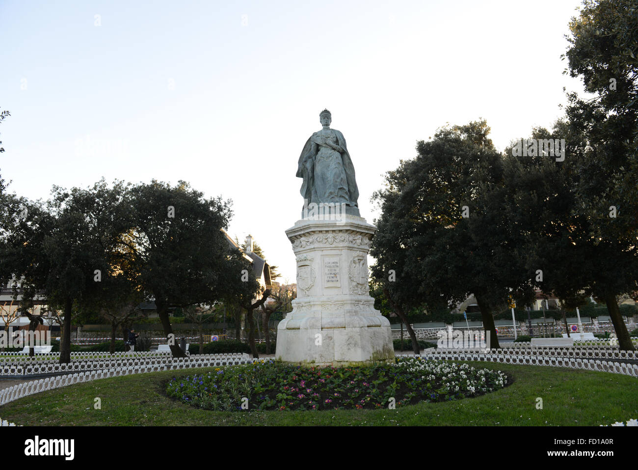 Statua della Regina Maria Cristina di Spagna a San Sebastian. Foto Stock