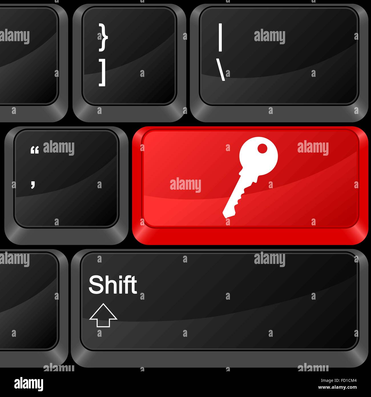 Computer tastiera tasto key. Illustrazione Vettoriale. Illustrazione Vettoriale