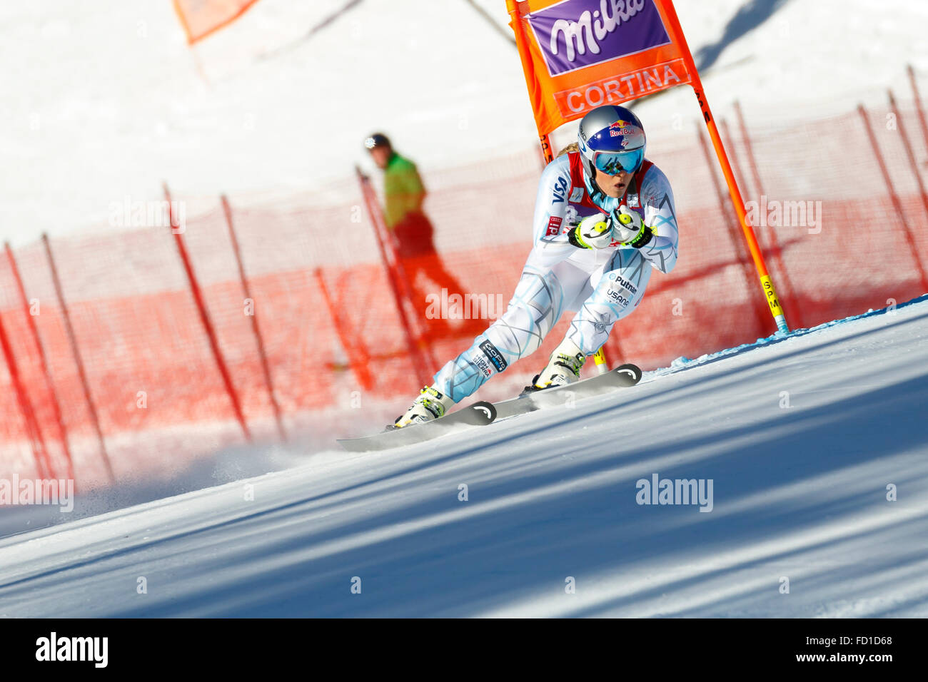 Cortina d'Ampezzo, Italia 23 gennaio 2016. VONN Lindsey (USA) a competere in Audi FIS Coppa del Mondo di Sci Alpino Femminile in discesa Foto Stock