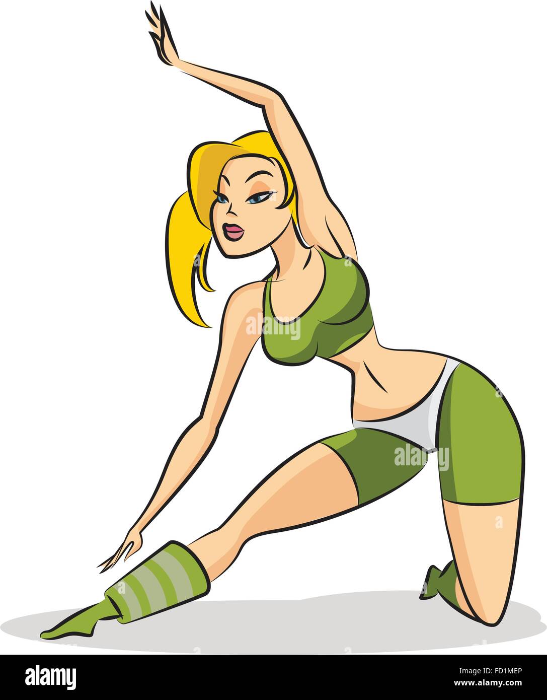 Donna fitness. Illustrazione di vettore isolato su uno sfondo bianco Illustrazione Vettoriale