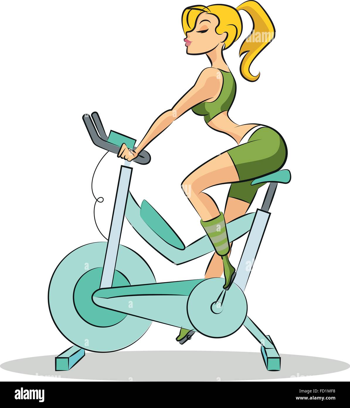 Donna fitness. Illustrazione di vettore isolato su uno sfondo bianco Illustrazione Vettoriale