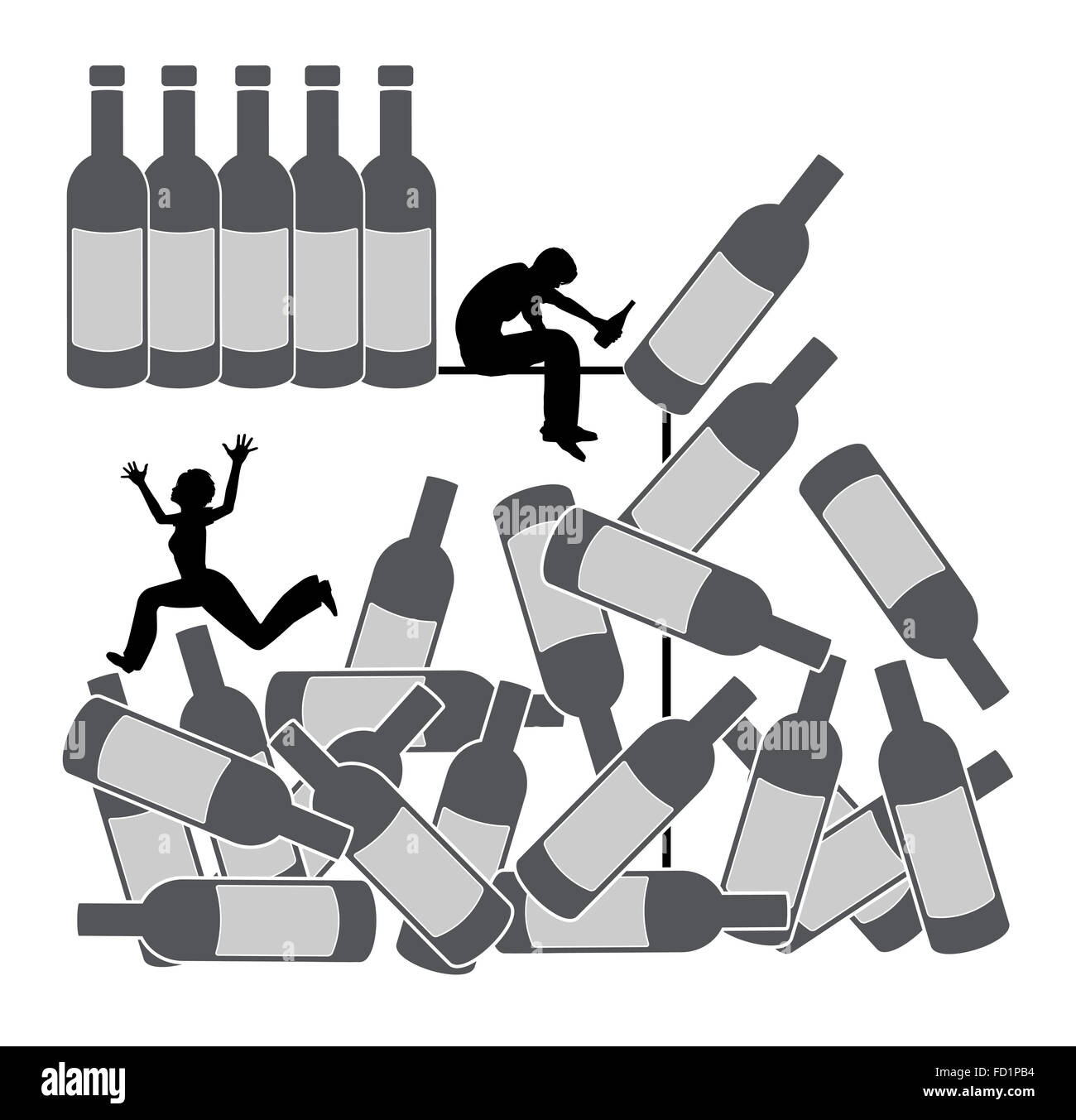 L'alcol distrugge la relazione Foto Stock