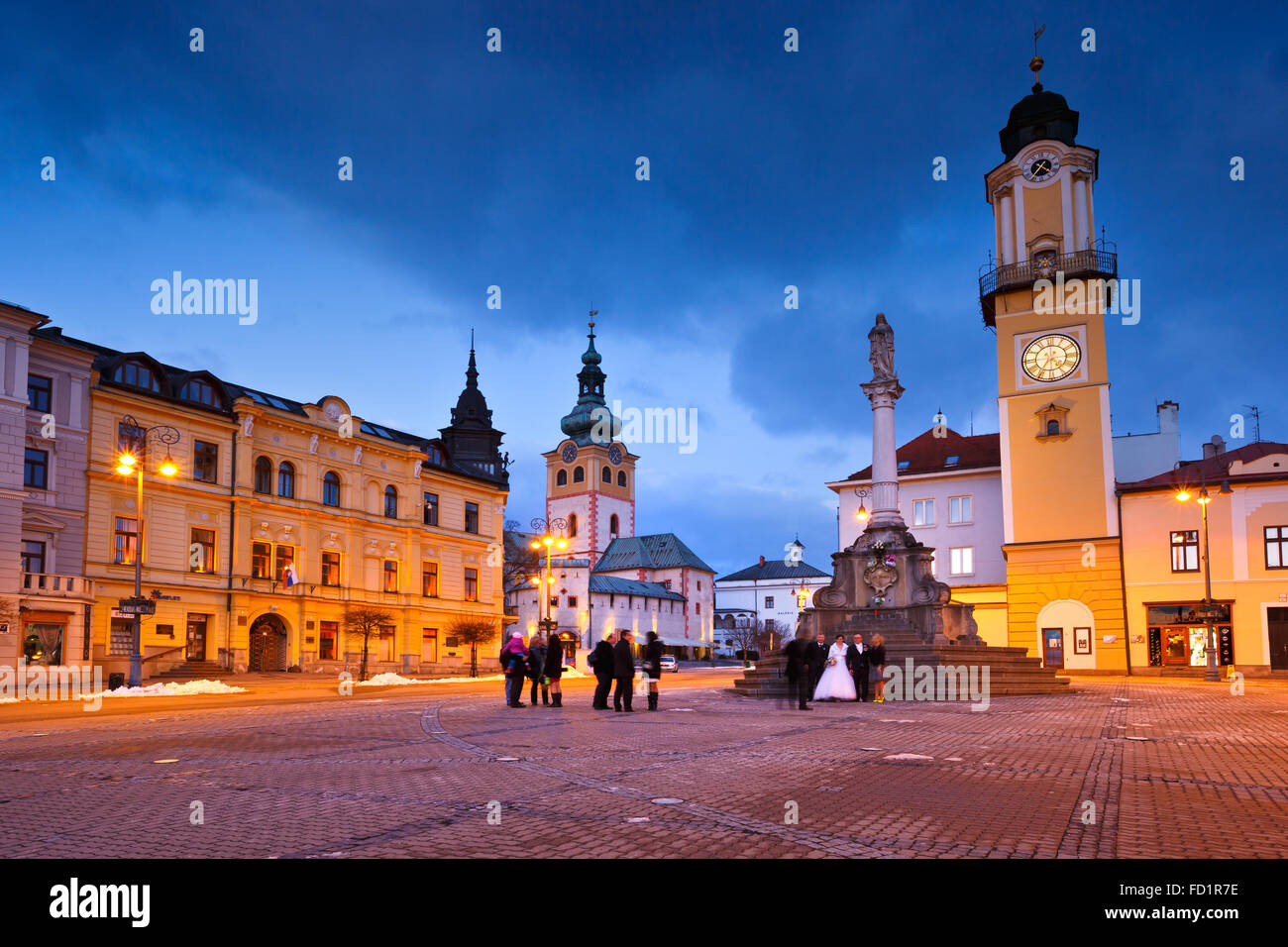 Piazza principale di Banska Bystrica, Slovacchia centrale. Foto Stock