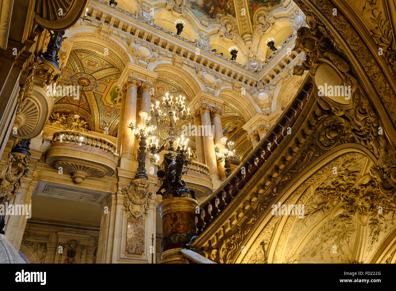 Opera Garnier, la grande scala, Parigi, Francia Foto Stock