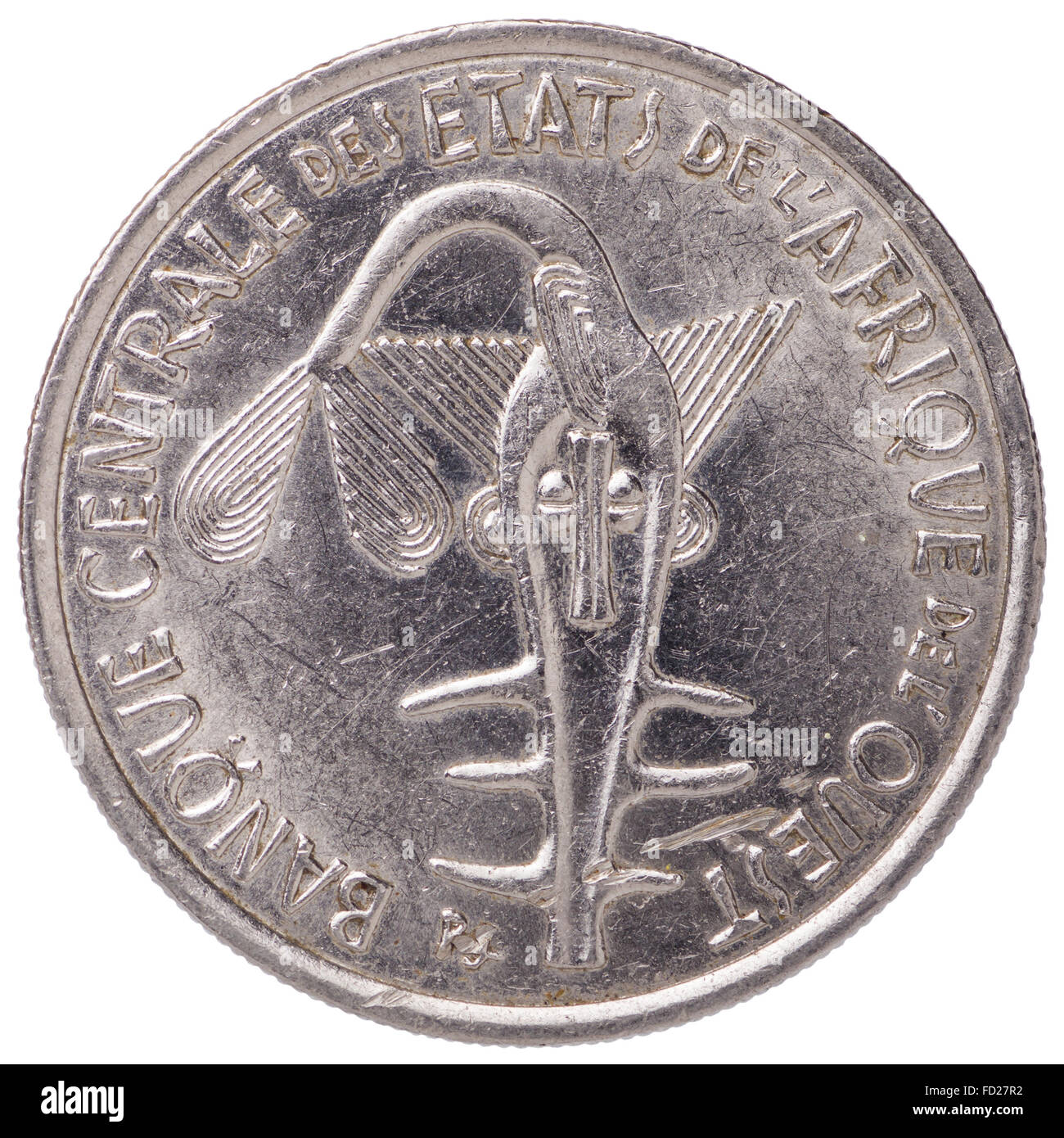 100 West African franchi CFA coin, 2002, faccia, con iscrizione: Banca Centrale degli Stati dell'Africa Occidentale Foto Stock