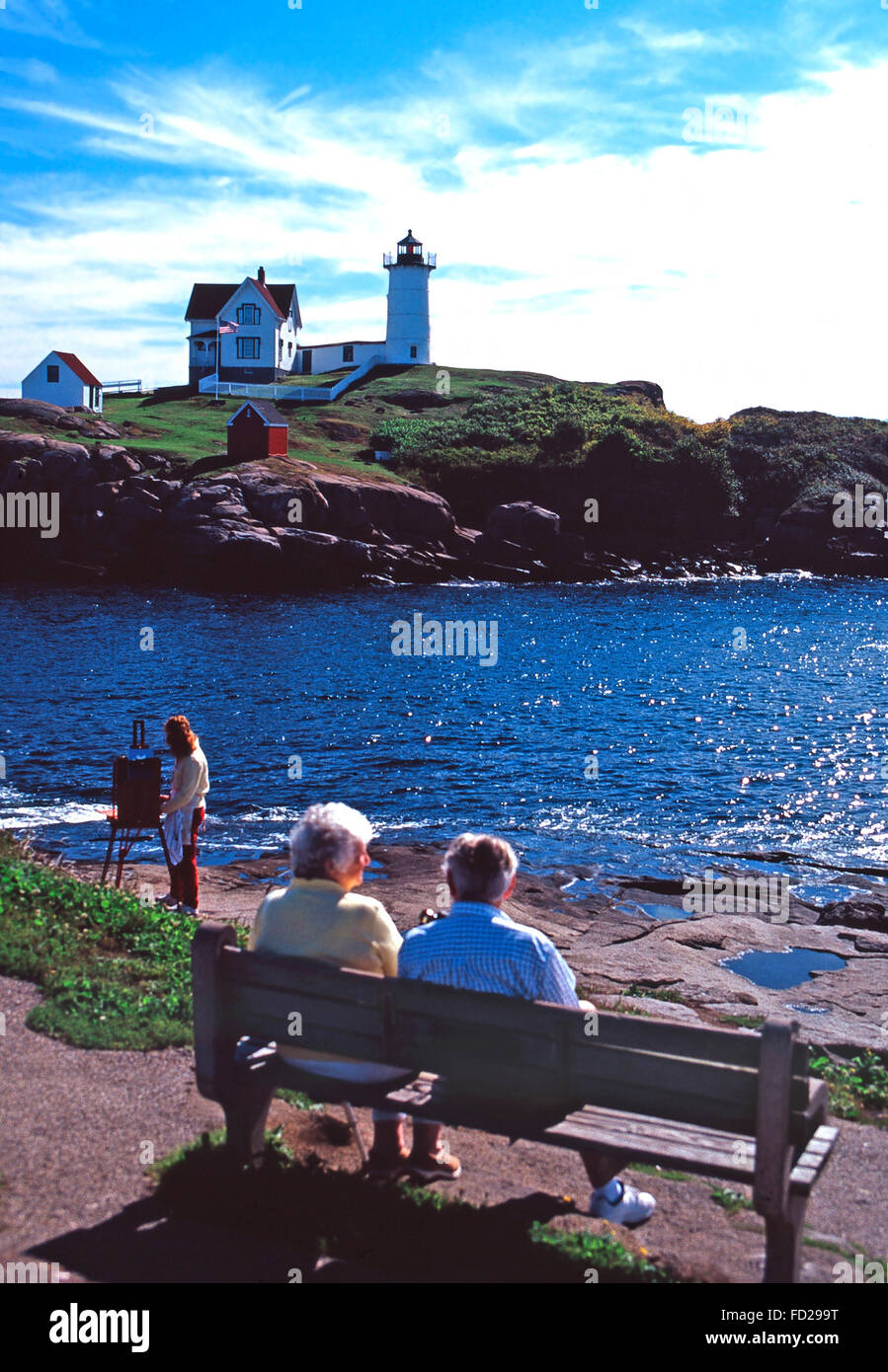 Cape Neddick luce (Nubble),York Harbor,Maine Foto Stock