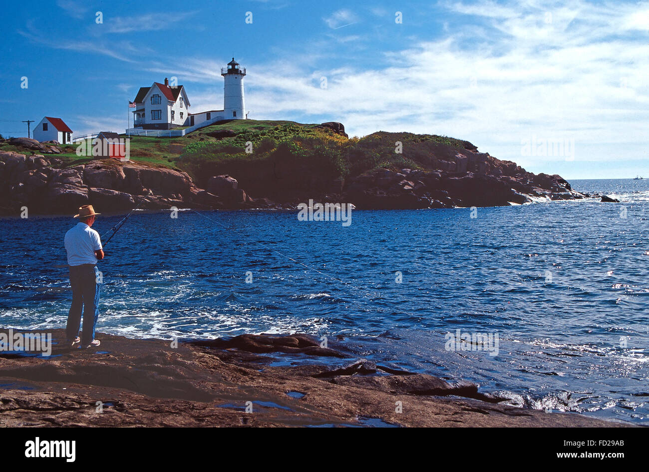 Cape Neddick luce (Nubble),York Harbor,Maine Foto Stock