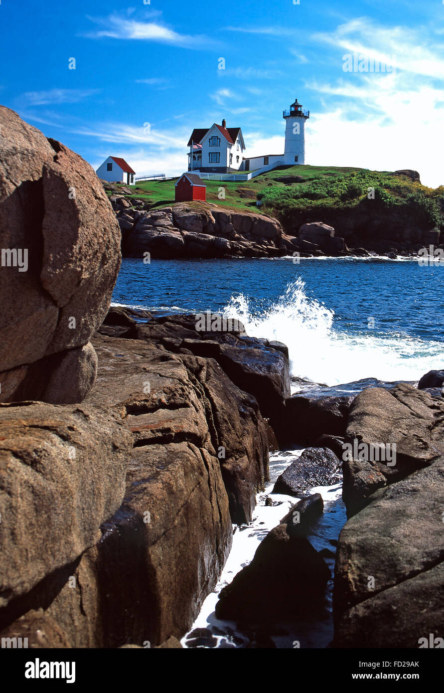 Cape Neddick luce (Nubble),York Harbor,Maine Foto Stock