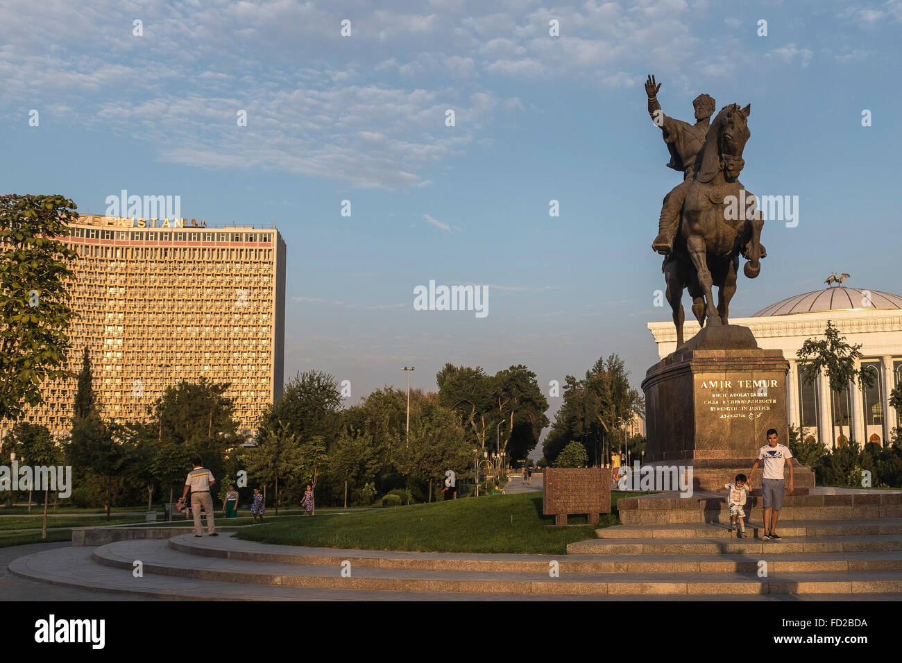 Amir Timur Square, Tashkent, Uzbekistan. Foto Stock