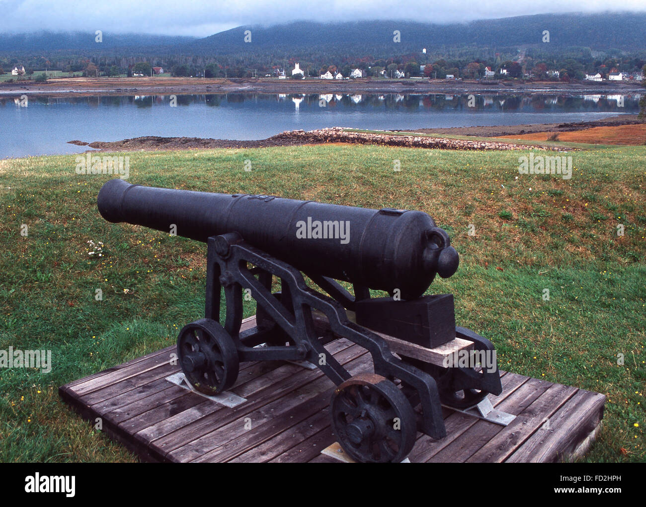 Un cannone a Port Royal National Historic Site,Annapolis,Nova Scotia Foto Stock