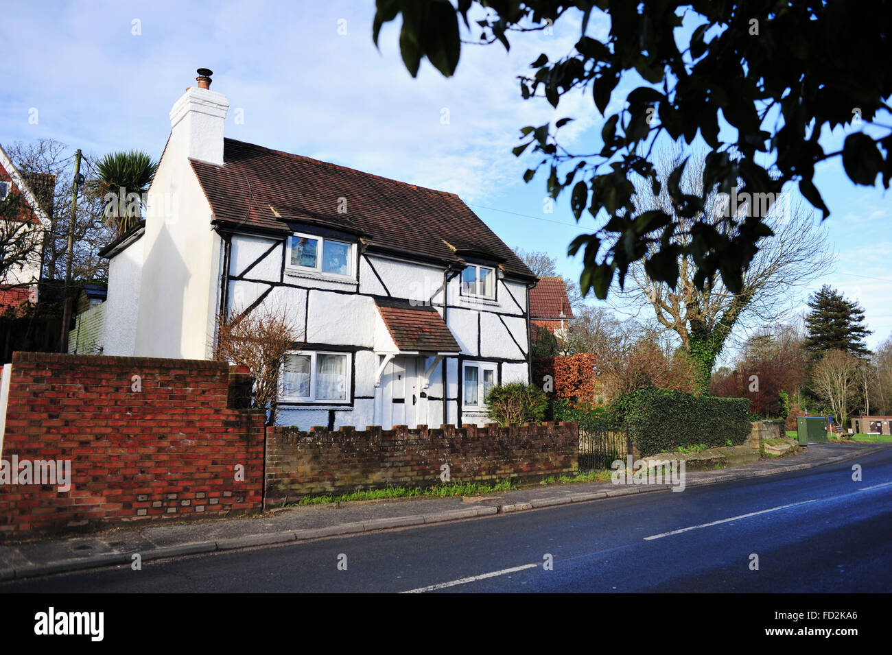 Lyndhurst New Forest Hampshire Regno Unito - Vecchio cottage e cottage nel villaggio Foto Stock