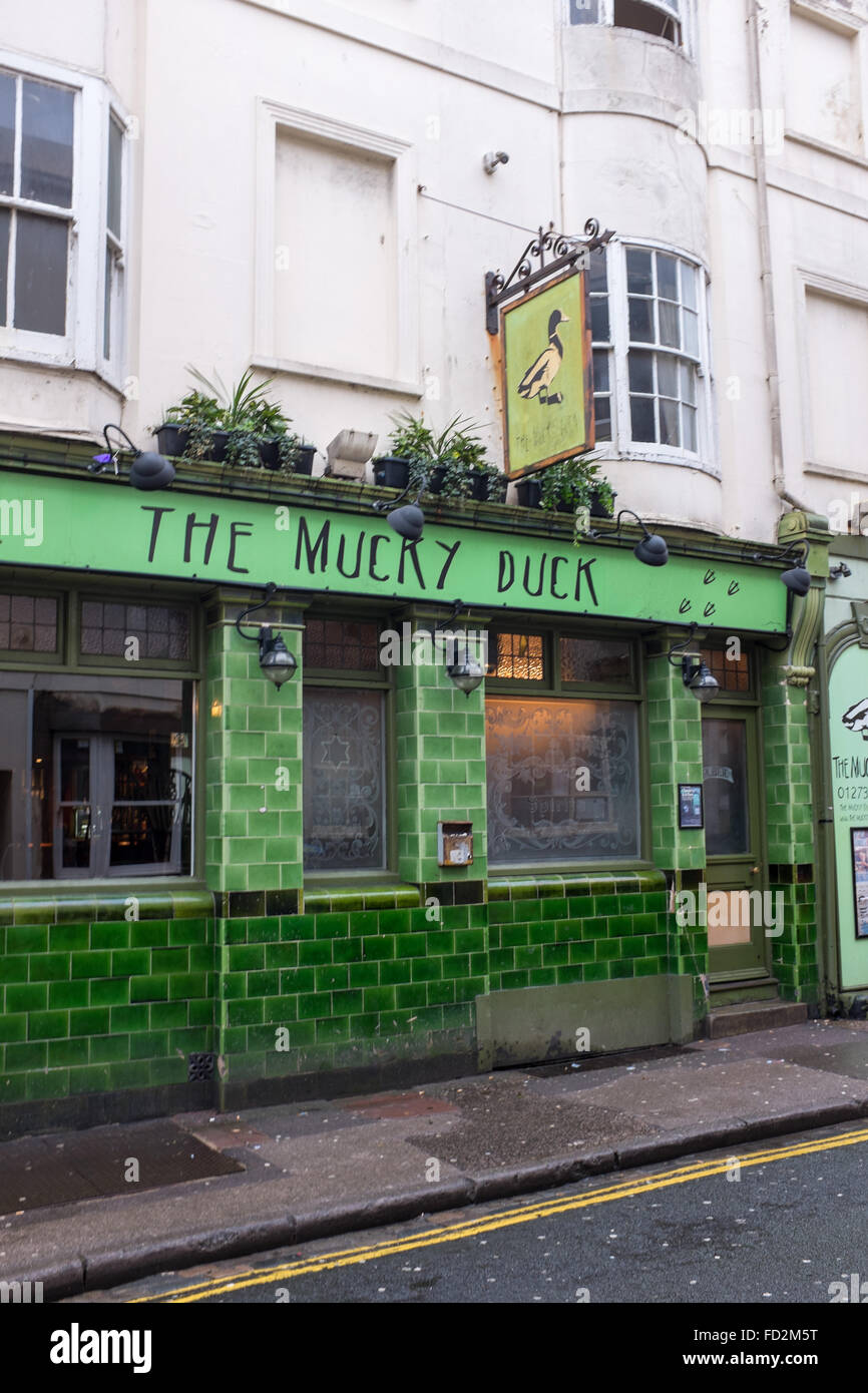 Il Mucky Duck pub di Manchester Street Brighton Regno Unito Pub con nomi inconsueti Foto Stock