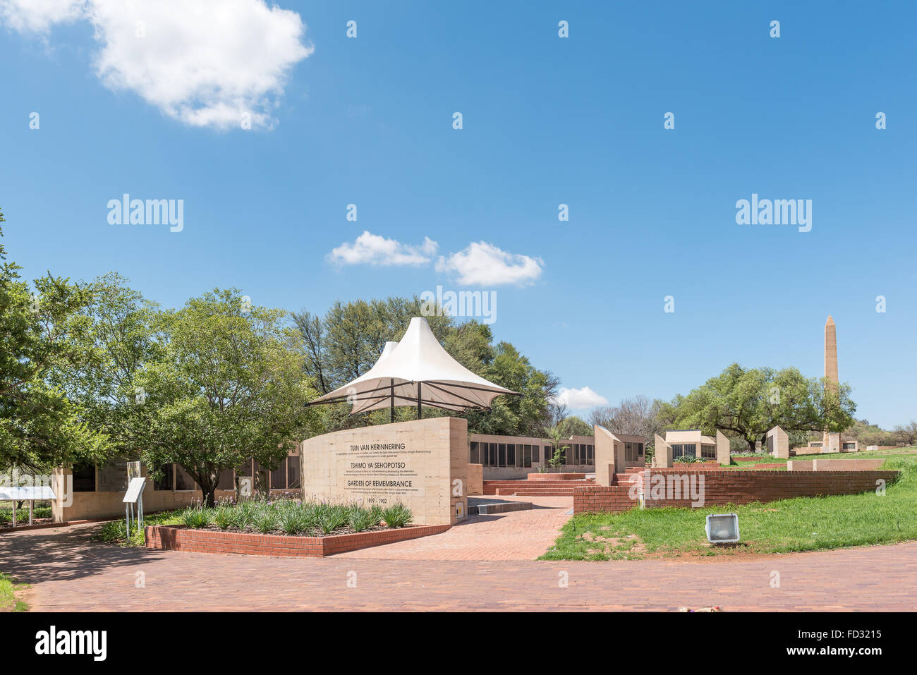 BLOEMFONTEIN, SUD AFRICA, 26 gennaio 2016: Giardino della Rimembranza al Womens Memorial Foto Stock