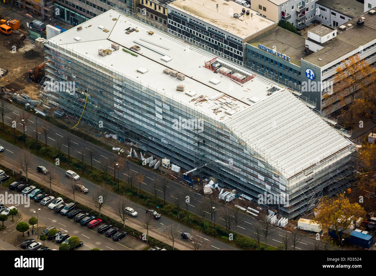 Vista aerea, Tedesco Museo del calcio in via di completamento, Tedesco Football Association, DFB, Dortmund, la zona della Ruhr, Foto Stock