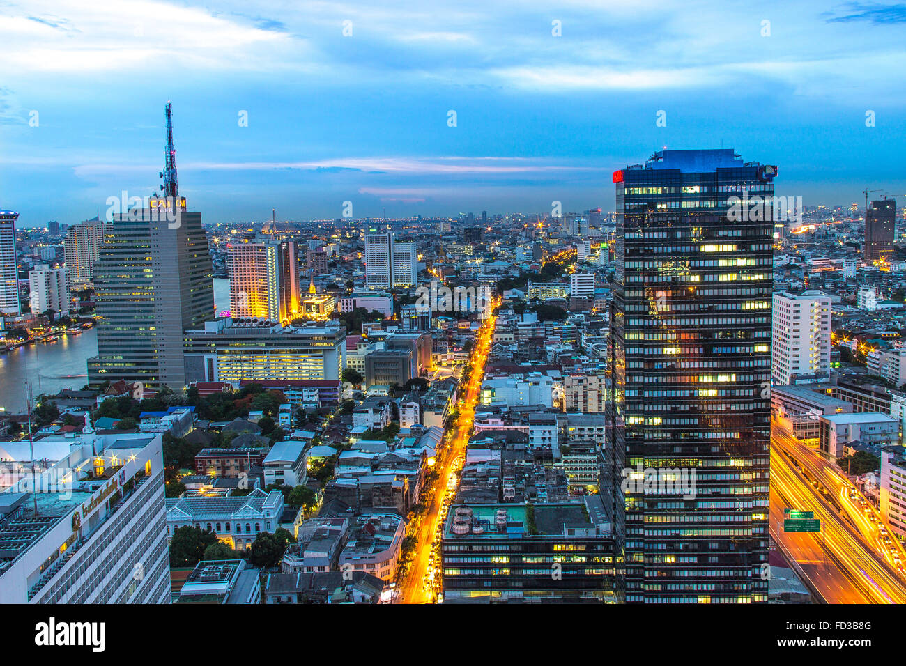 Skyline della città di Bangkok, Thailandia Foto Stock