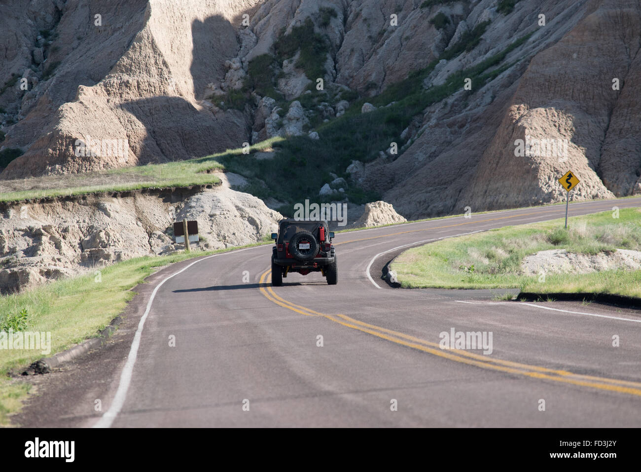 Brocca attraverso il Badlands Foto Stock
