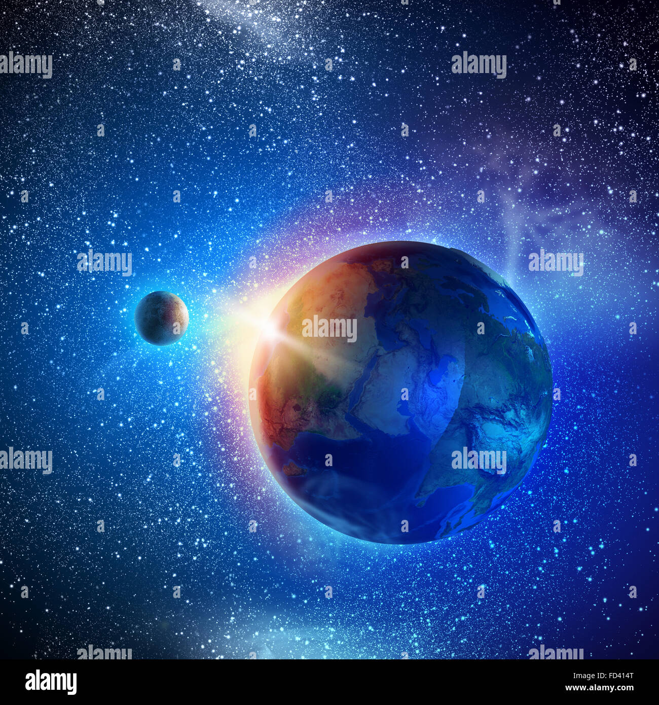 Immagine a colori del pianeta terra nello spazio Foto Stock
