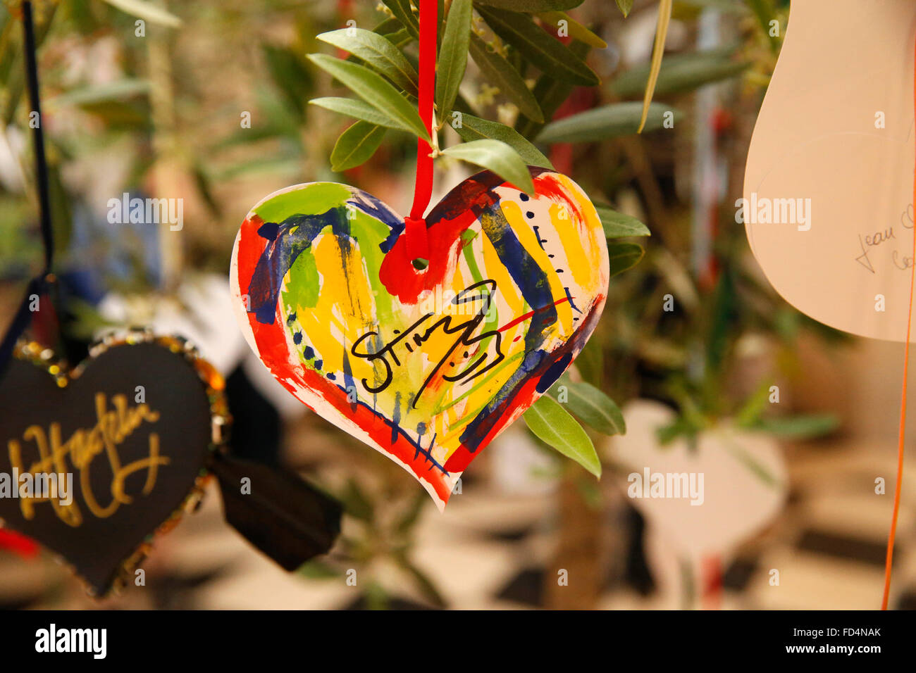 Cuore firmato da Sting. Foto Stock