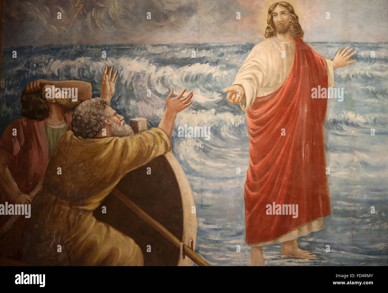 Gesù che cammina sull'acqua immagini e fotografie stock ad alta