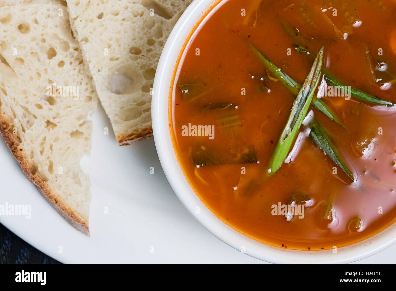 Fatta fresca zuppa di pomodoro Foto Stock