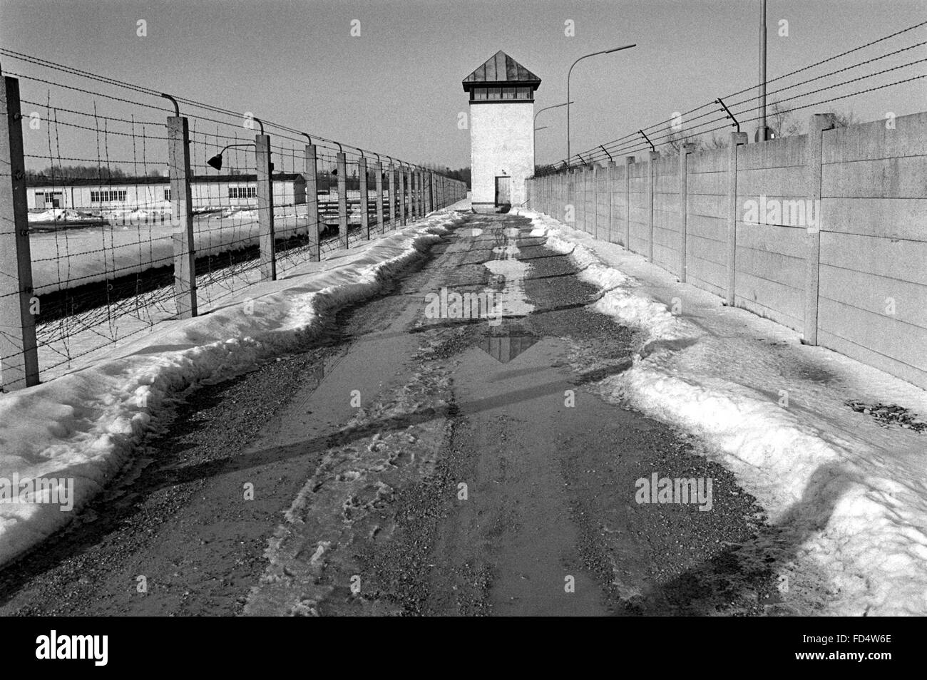 Campo di concentramento nazista di Dachau Foto Stock