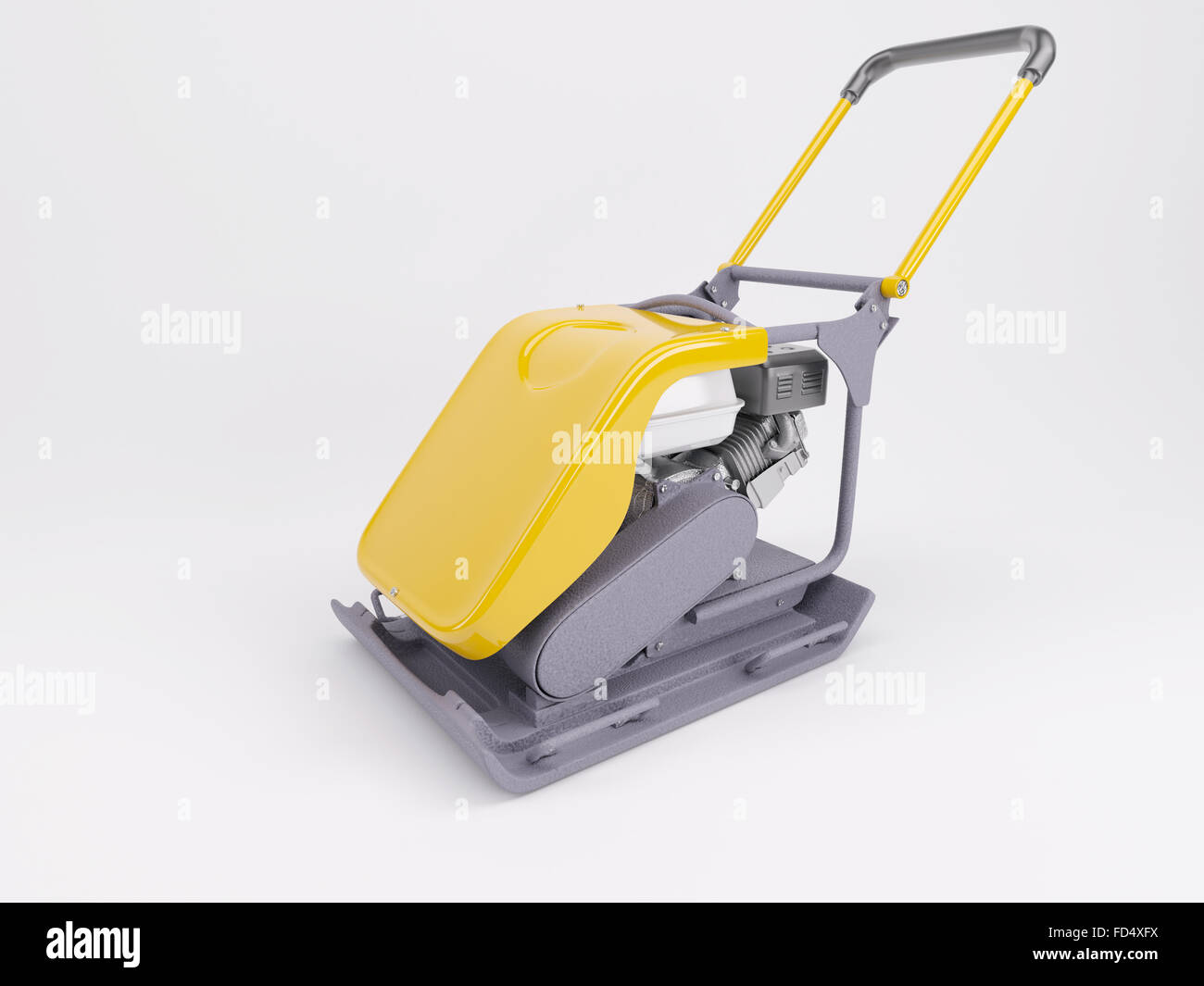 3D render di una piastra vibrante compattatore Foto Stock