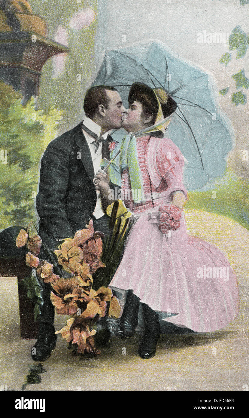 Vintage il giorno di San Valentino Card Foto Stock