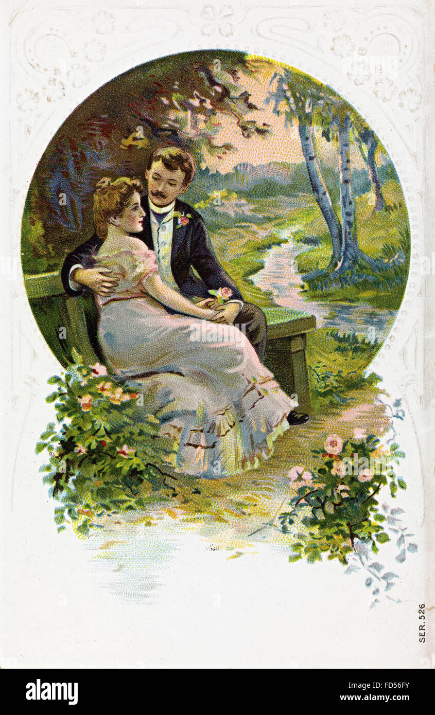 Vintage il giorno di San Valentino Card Foto Stock