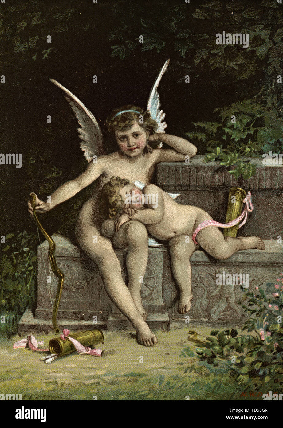 Vintage il giorno di San Valentino Card Foto Stock