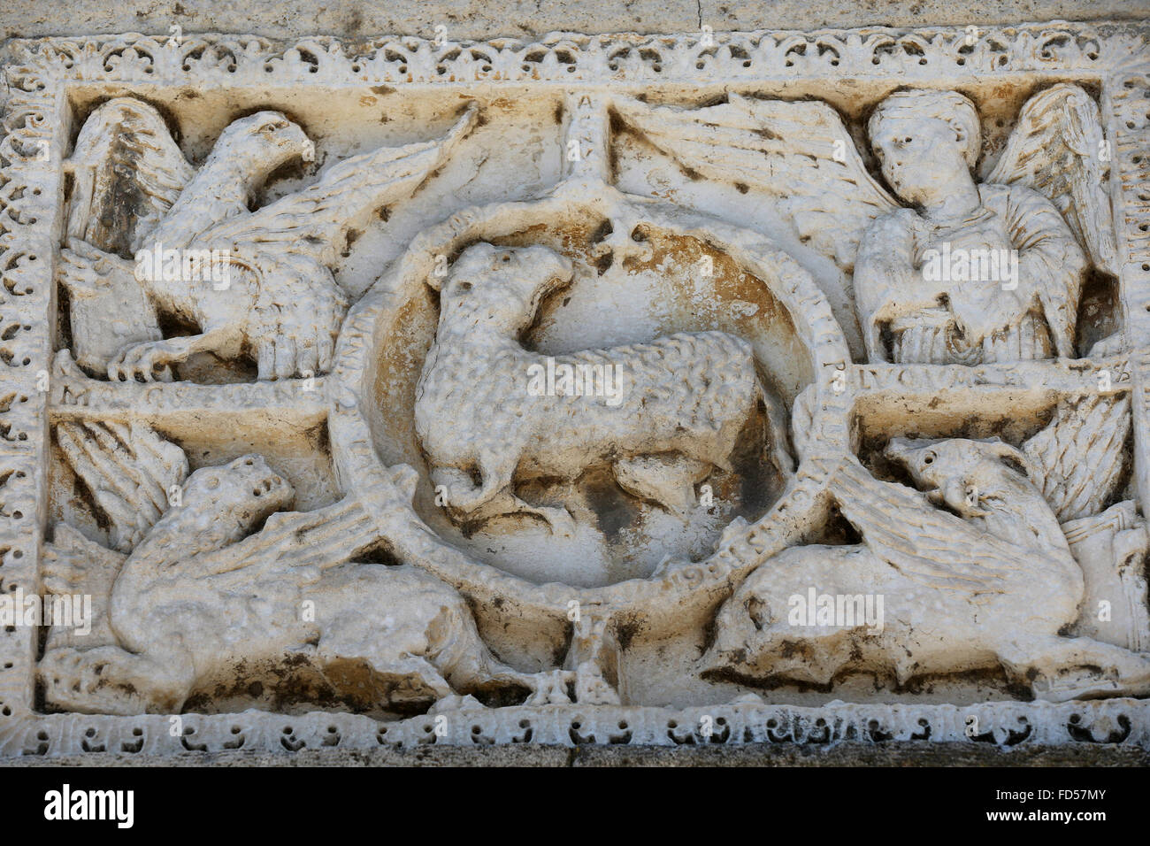 Tetramorph. I simboli dei quattro evangelisti Foto stock - Alamy