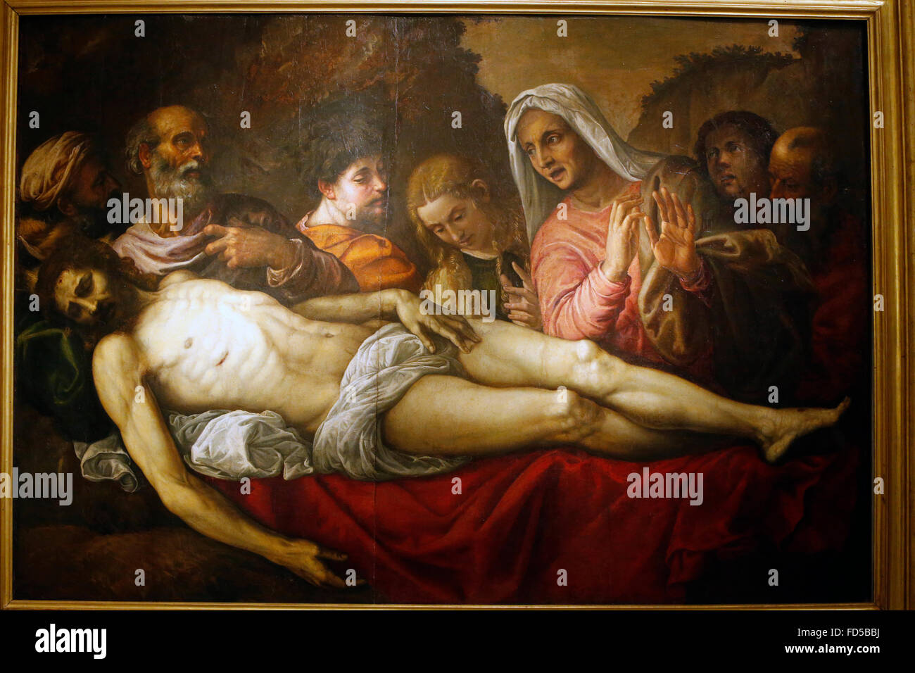 Galleria Nazionale di Bologna. Lamento intorno a Cristo morto. Giovanni Battista Franco, 1554/1555. Foto Stock