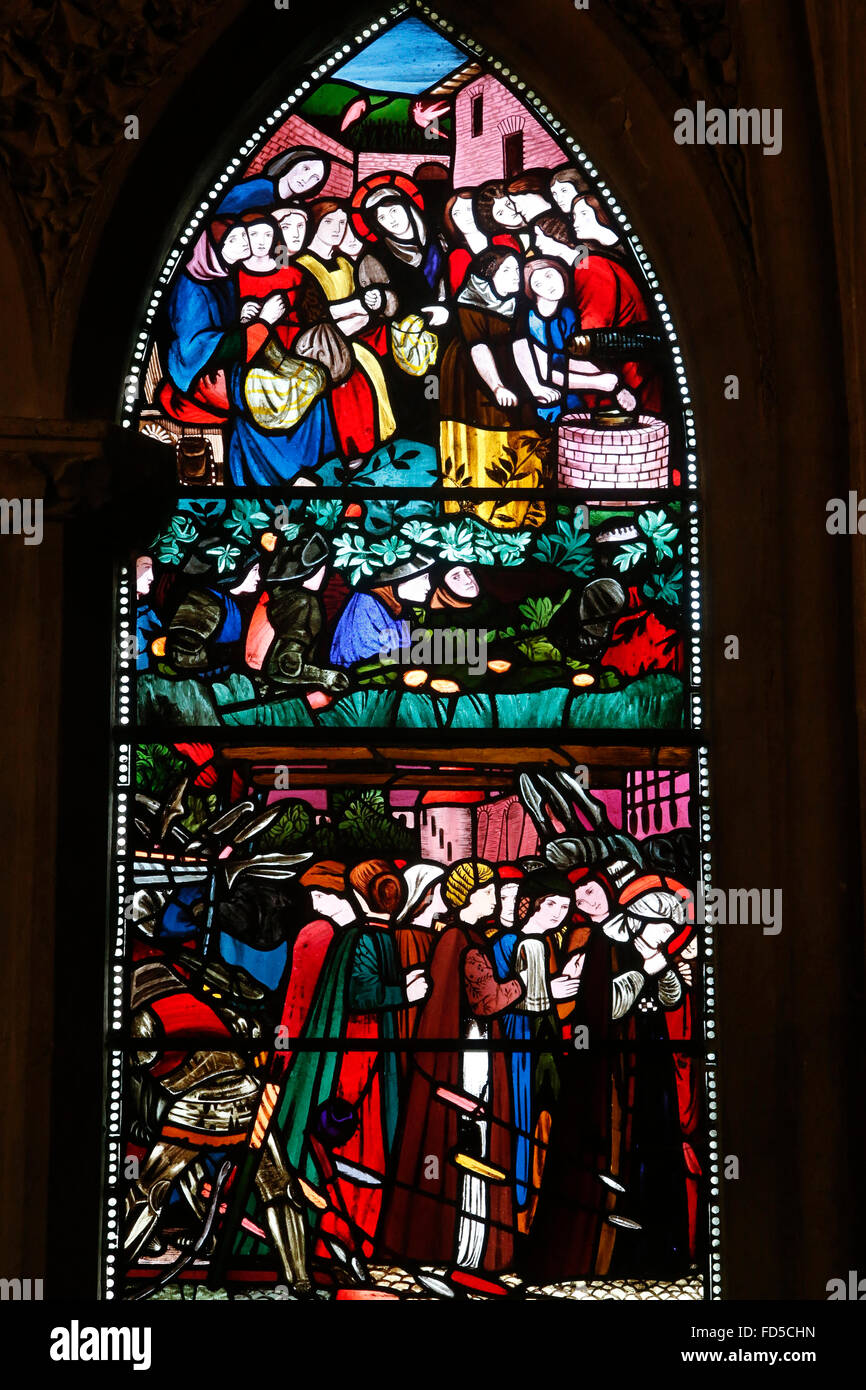 Oxford la cattedrale di Christ Church College di Oxford. St Frideswide finestra. Foto Stock