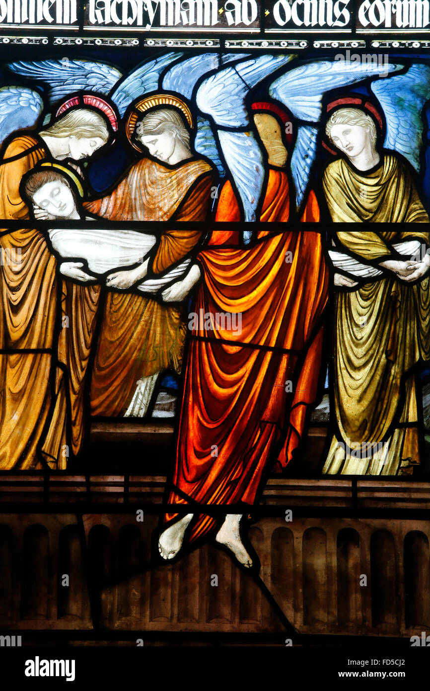 Oxford la cattedrale di Christ Church College di Oxford. Il vetro macchiato. Foto Stock