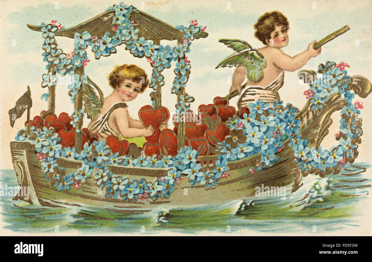 Vintage il giorno di San Valentino Card Foto Stock