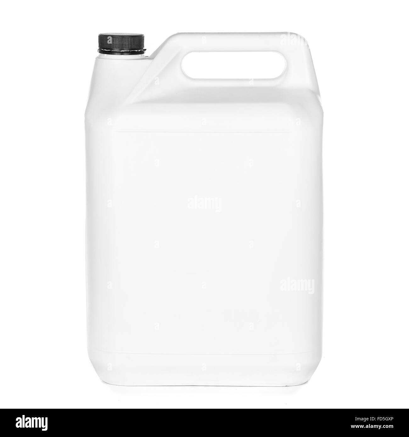 White secchio di plastica con coperchio su sfondo bianco Foto Stock