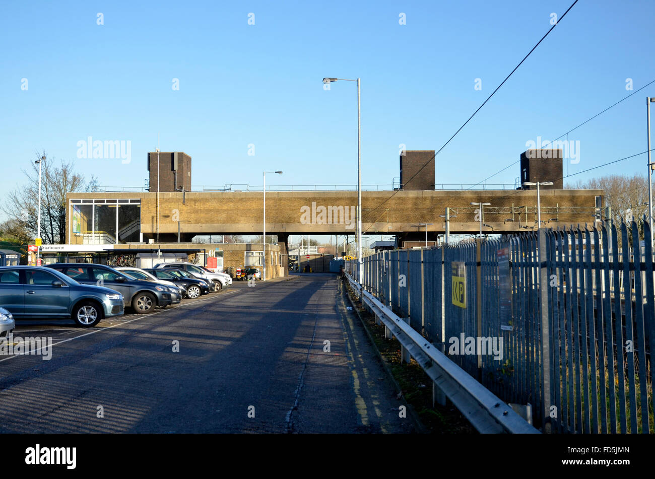 Broxbourne stazione sul Lea Valley Railway line in Hertfordshire. Foto Stock