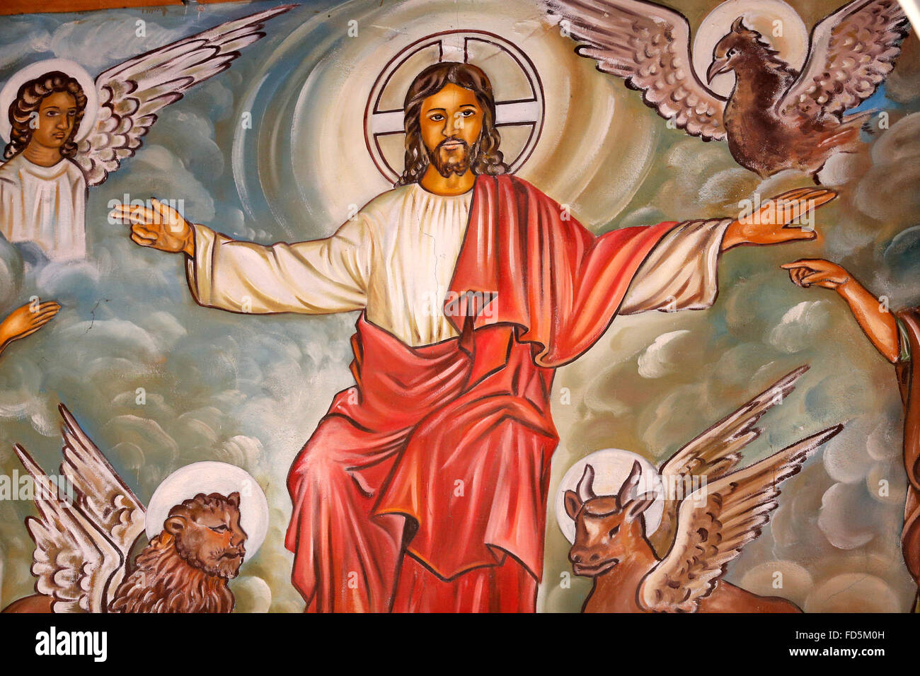 La pittura. Gesù Cristo è risorto e quattro i simboli degli evangelisti