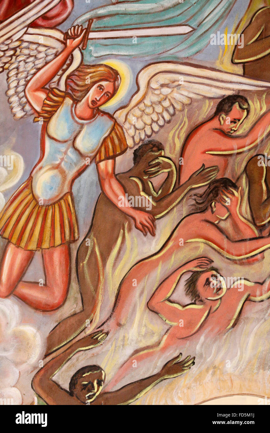 La pittura. Il Giudizio Finale. San Michele Arcangelo. Foto Stock