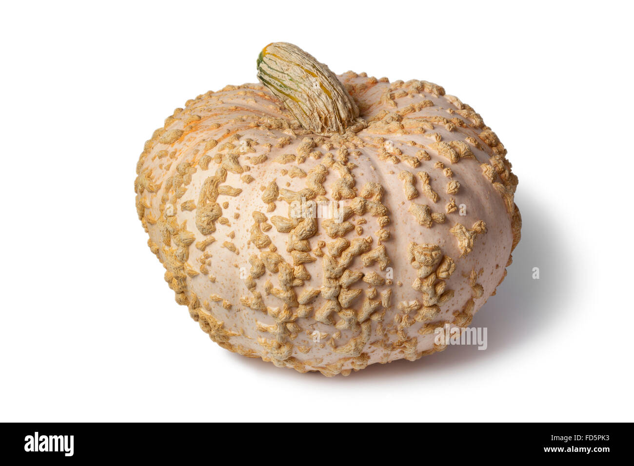 Intere fresche di zucca di arachidi su sfondo bianco Foto Stock