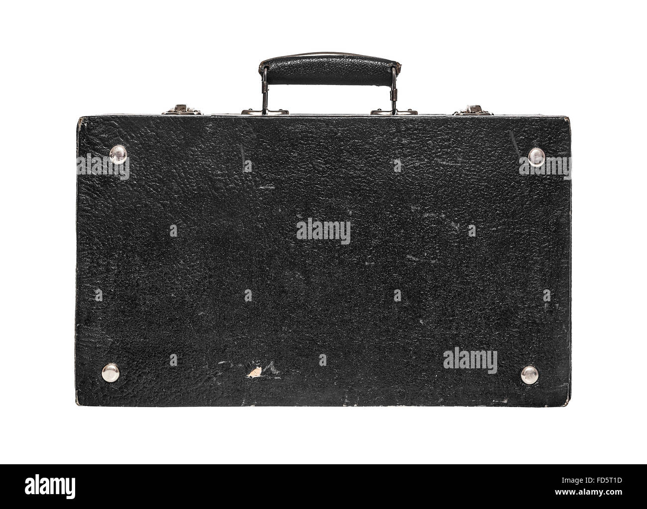 Vecchia valigia nera. Foto Stock